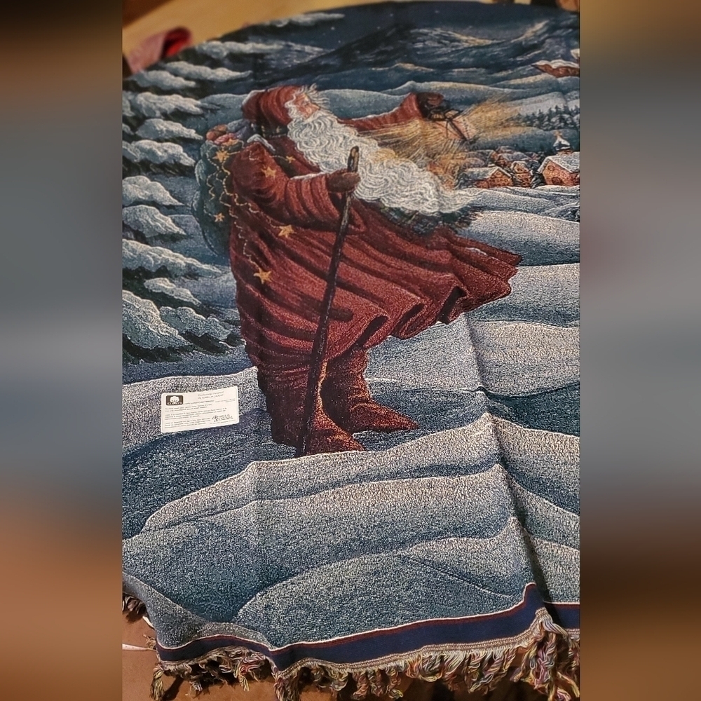 Riddle & Cockrell Vintage 50" x 65" Winter Scene Pipka Tapestry‎ Throw Blanket